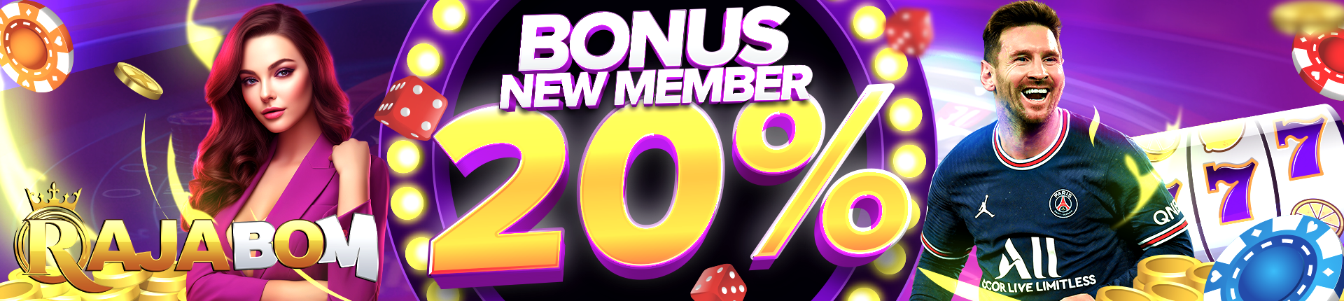 RAJABOM Bonus New Member 20% casino